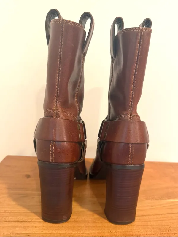 Steve Madden Melita Brown Leather Harness Boots Size 9 - Image 5