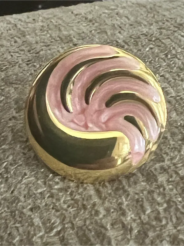 Women’s Gorgeous Pink & Gold Tidal Wave Desig Statement Adjustable Ring Size 6-9 - Image 2