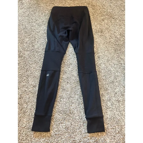 Alo Yoga Avenue High Waist Moto Ribbed‎ Leggings Black Small W5541R - Image 5