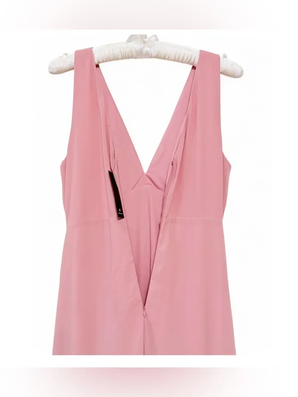 NWT Lulus Women’s Alorna Rose Pink Sleeveless Ruffled V-neck Maxi Dress Size L - Image 15
