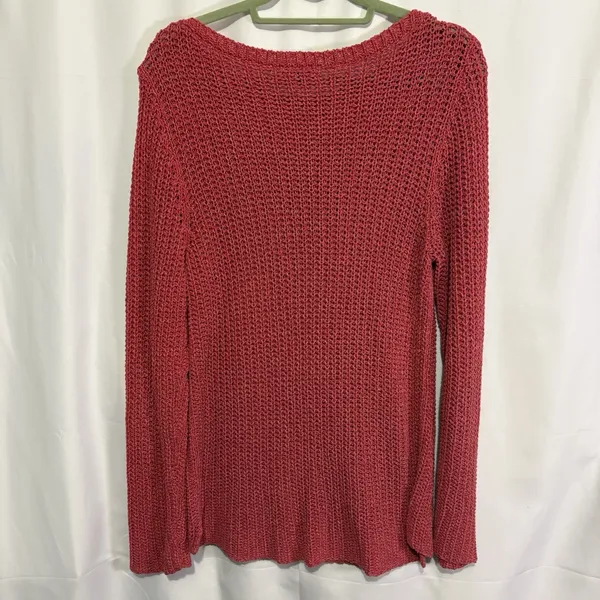 Lauren Ralph Lauren LRL Coral Open Knit 100% Cotton Sweater Boat Neck XL - Image 7