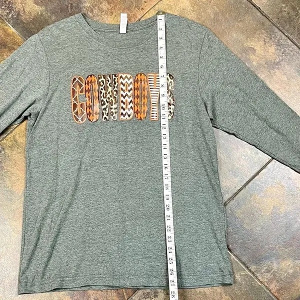 Bella + Canvas Cowboys Gray Long Sleeve Shirt Large - Image 8