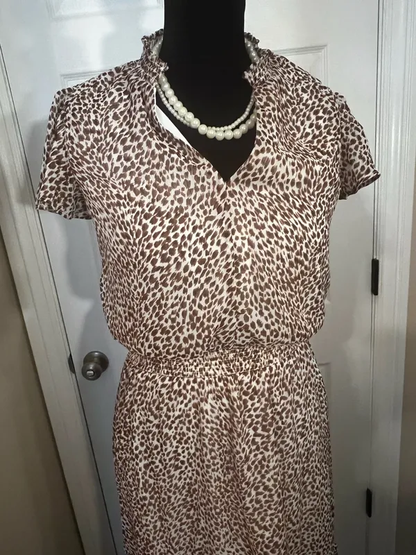 Leopard print midi dress Brown Size XS - Image 2
