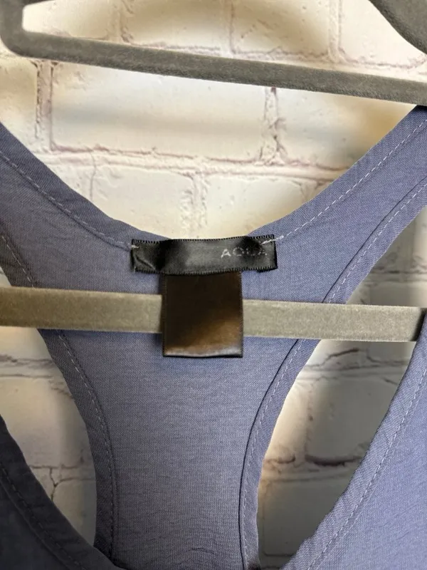 Aqua grayish blue racerback tank no size activewear yoga fitness athleisure - Image 3