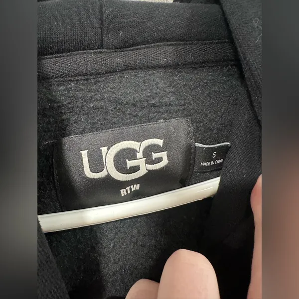 UGG Fuzzy Logo Hoodie for Women Size Small - Image 4