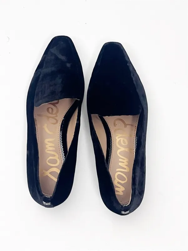 SAM EDELMAN Emelie Black Velour Square Tie Slip On Loafers Size 7M Neutral Boho - Image 11