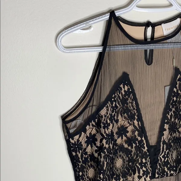 Foxiedox Tristan Lace & Chiffon black maxi dress size L - Image 8
