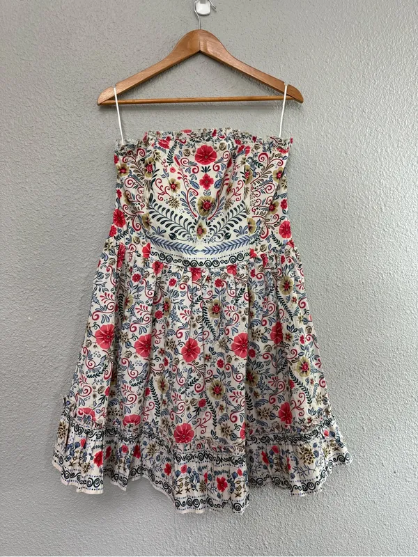 NWT Anthropologie Forever that Girl Rubble Tube Mini Dress Size XL Ivory Multi - Image 3