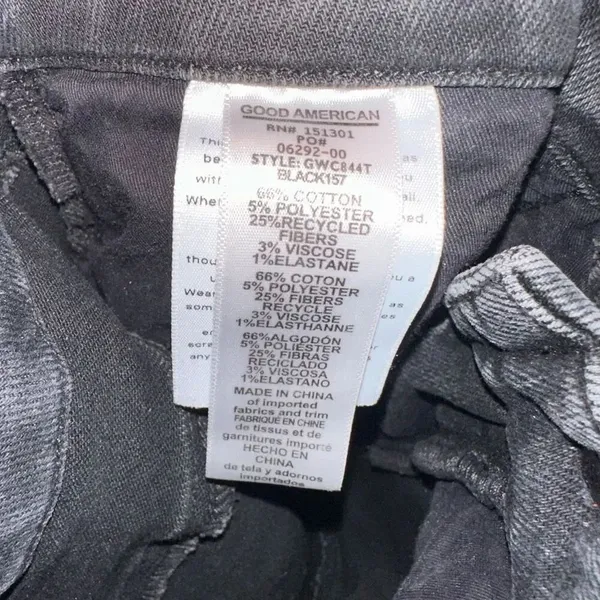 Good American distressed black157 luxe wedgie jeans - Image 5