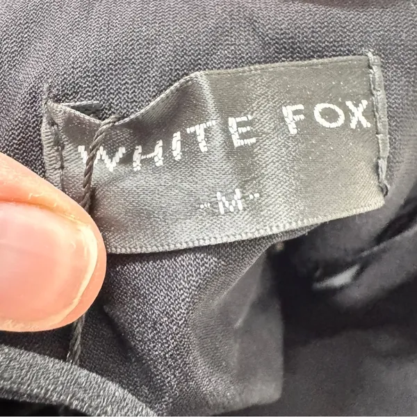 White Fox Boutique Black Rhinestone Draped Mini Dress Womens M Party Cocktail - Image 10