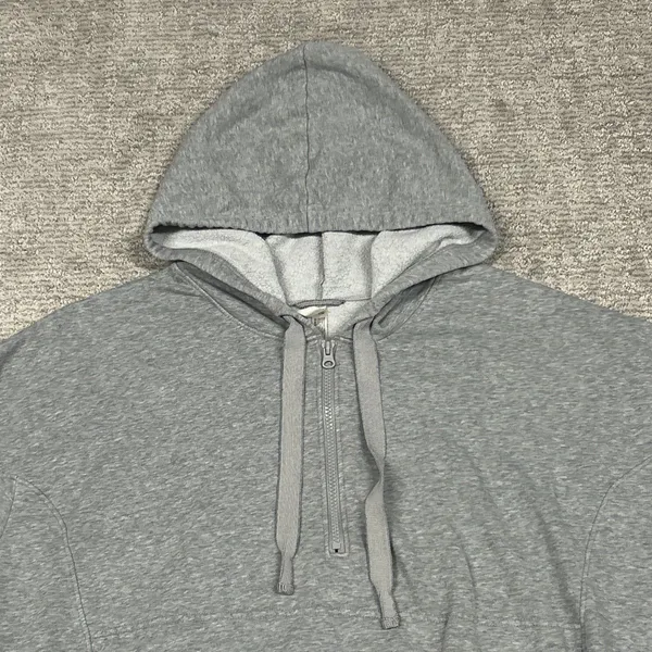 Free People Movement Hoodie Womens Large Gray Sweatshirt 1/2 Zip Pocket - Image 2