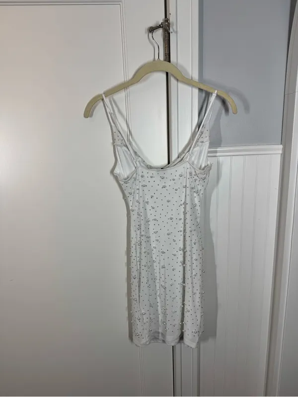 Windsor Catalina Rhinestone And Pearl Formal Mini Dress Size medium bridal - Image 3