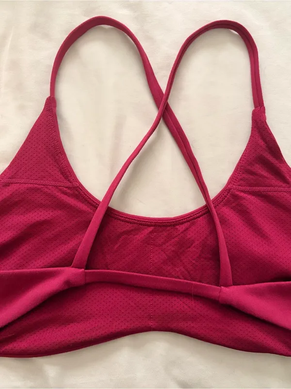 Women's Strappy Sports Bralette in Magenta - Image 2