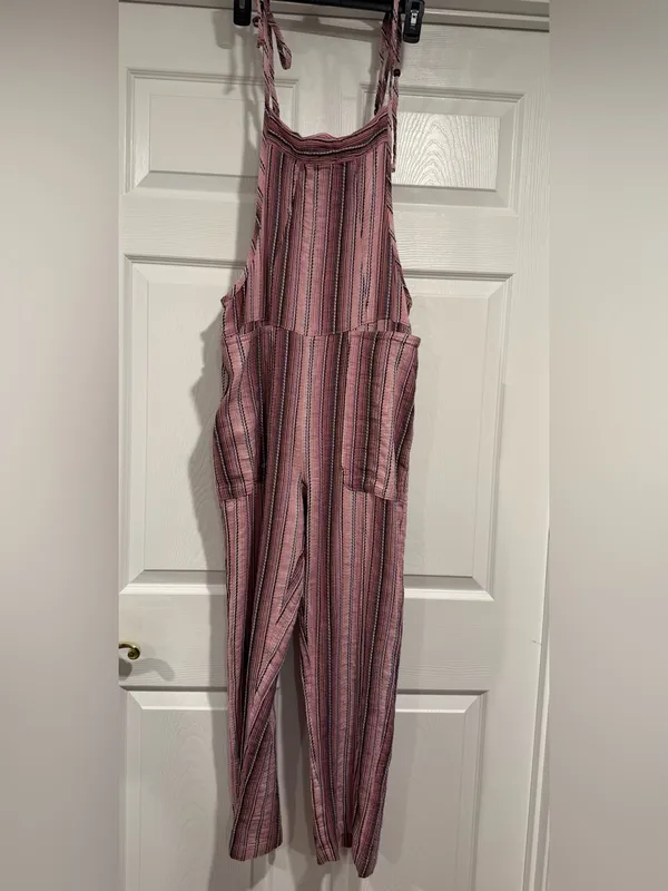 Free People Freya Stripe Overalls small - Image 4