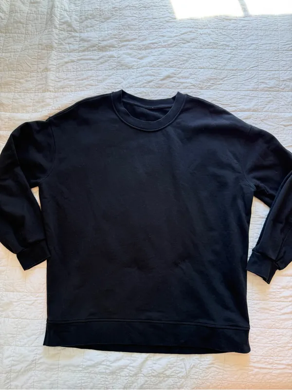 Lululemon Perfectly Oversized Crew Sweatshirt Black French Terry - Image 3