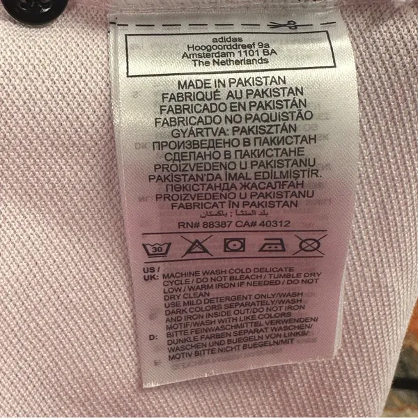 Adidas Cropped Medium Oversized Light Purple Polo Shirt Multi Sport - Image 11