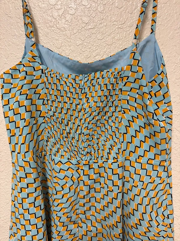 NWT COMMENSE Psychedelic Square Neck Geometric Print Dress Size Small - Image 11