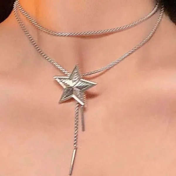 Silver Star Bolo Necklace w/multiple ways to wear Choker, Bracelet, Belt, Arm Band, Headband ⭐️ - Image 4