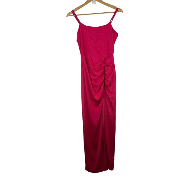 NWT Showpo‎ Trinah Corset Maxi Dress Size 6 Pink Ruched High Slit Formal Stretch - Image 2