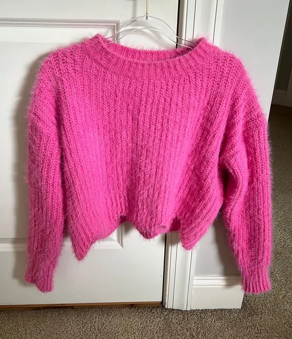&merci Junie Scalloped Sweater in Bubblegum - Image 2