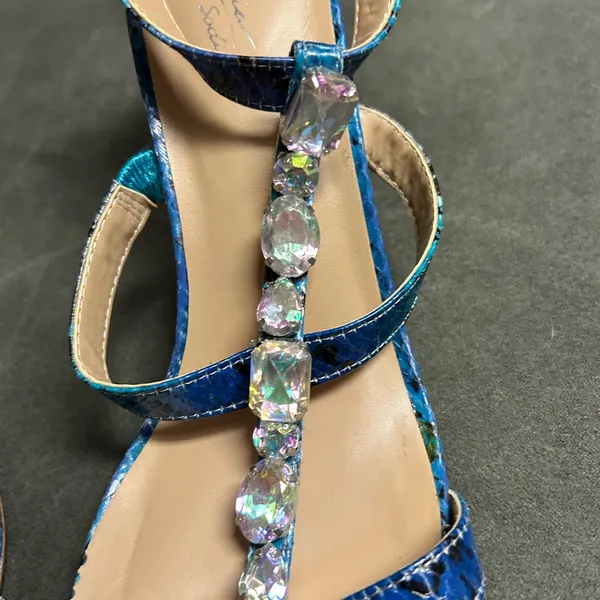 Thalia Sodi Blue and Black Strappy Heels - Image 4