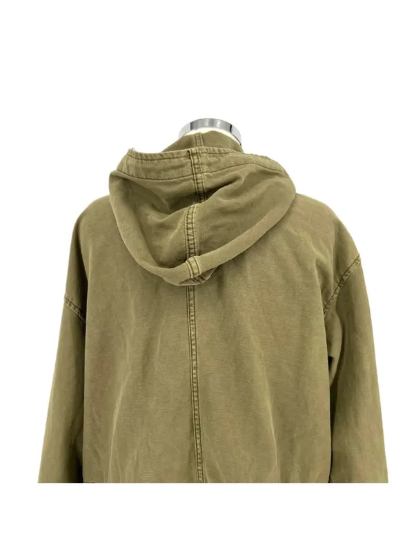 Free People Joshua Tree Utility Jacket Olive Green Cotton Hooded Size XS - Image 7