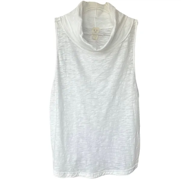 We The Free Summer‎ Thing White Sleeveless Turtleneck Top Sz M - Image 4