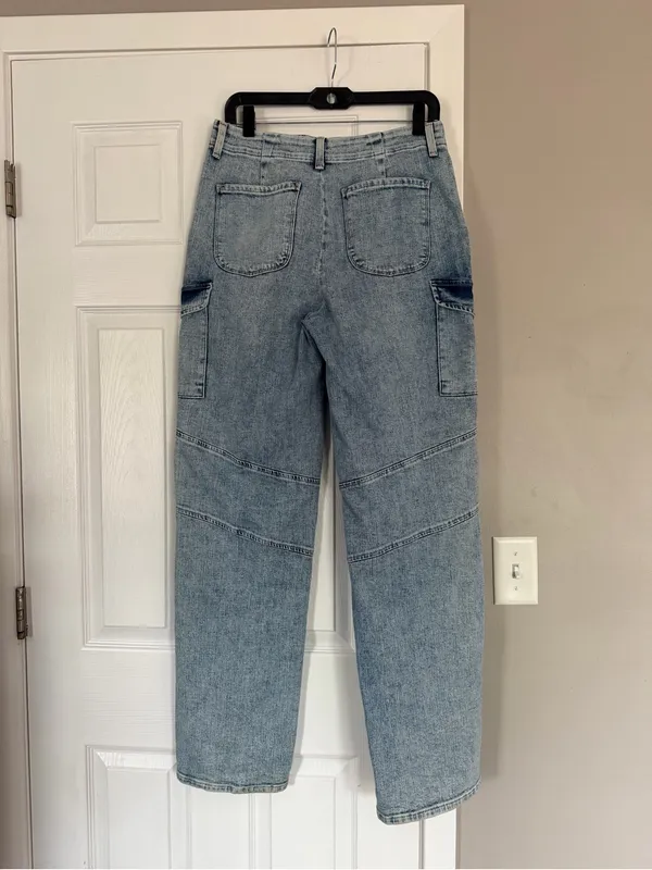 L’agence High Rise Wide Leg Barrel Style Blue Denim Jeans - Image 6