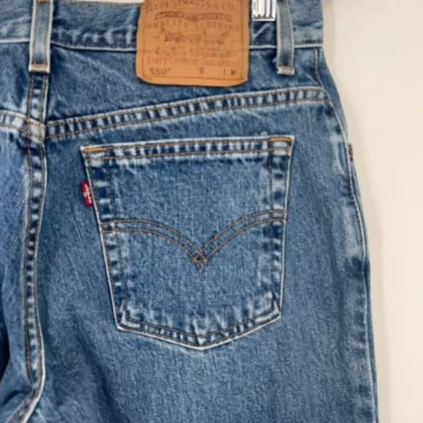 Vintage Levi's 550 Women's Relaxed Fit Tapered Leg Jeans Blue Denim‎ Size 12 - Image 7