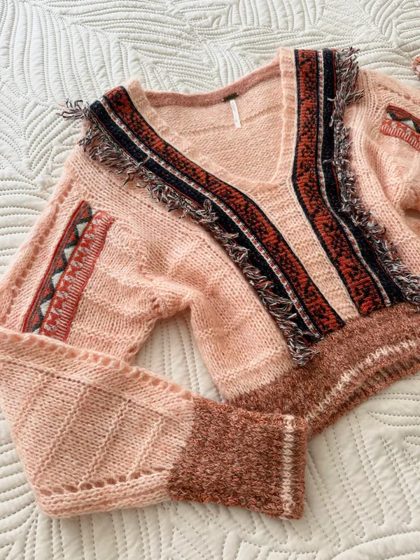 Free People Sweater Top Knitted Boho Bohemian - Image 2