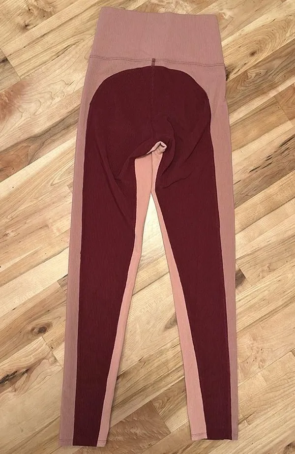 Beach Riot Ribbed Pink Leggings Small - Image 2