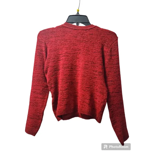 Vintage Red Knit Cardigan Top Set Long Sleeve Button Up Sweater Size S‎ - Image 2