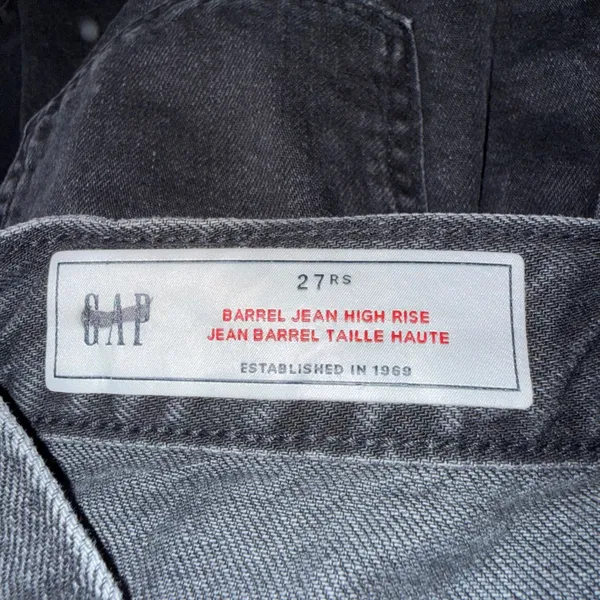 Gap Barrel Jean High Rise Women 27/4 Regular Black Excellent Tapered Leg Denim - Image 4