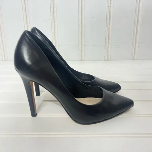 Vince Camuto Kain Black Leather Pointed Toe Stiletto Pumps Size 5M - Image 3