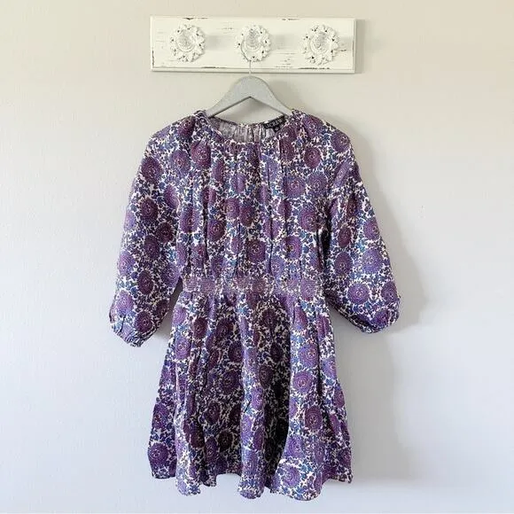 J.Crew Palermo Smocked Waist Mini Dress in Floral Bouquet Linen Sail Blue NEW - Image 2