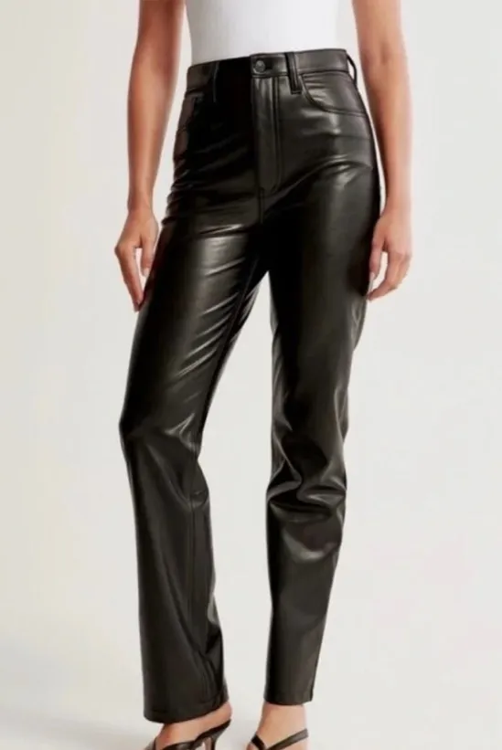 Abercrombie 90s Straight Leather Pants - Image 2