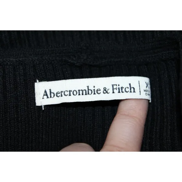 Womens Abercrombie & Fitch Black Ribbed Knit V-Neck Long Sleeve Bodysuit Size XS - Image 3