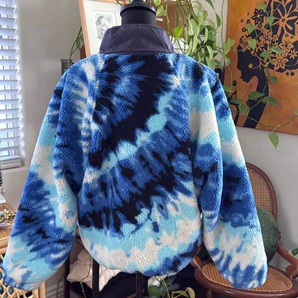 Free People Movement Rocky Ridge Ocean Tie Dye Combo Pullover Fleece Jacket - Image 3