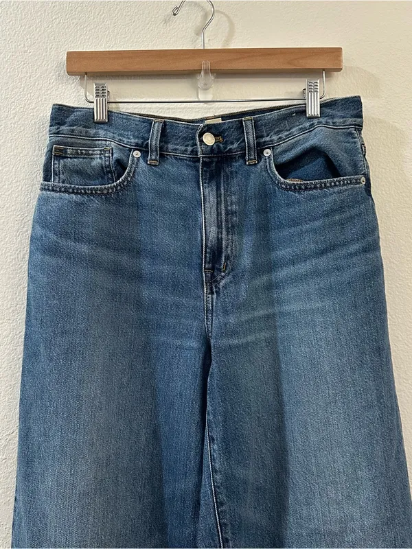 Madewell Superwide Leg Jeans High Rise Blue Denim Size 28 - Image 6
