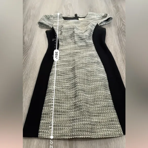 Anthropologie Moulinette Soeurs Grisaille‎ Shimmery Tweed Hourglass Dress Sz 6 - Image 11