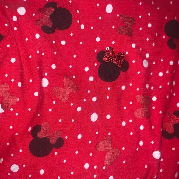 Disney Park Blouse Womens Size large Red Minnie Short Sleeve Front Tied Knot - Image 3