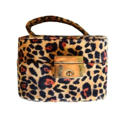 Susan Faris Animal Print Faux Fur Mirror Jewelry Case - Image 2