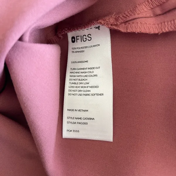 Figs Catarina One Pocket Scrub Top Mauve Size Small - Image 6