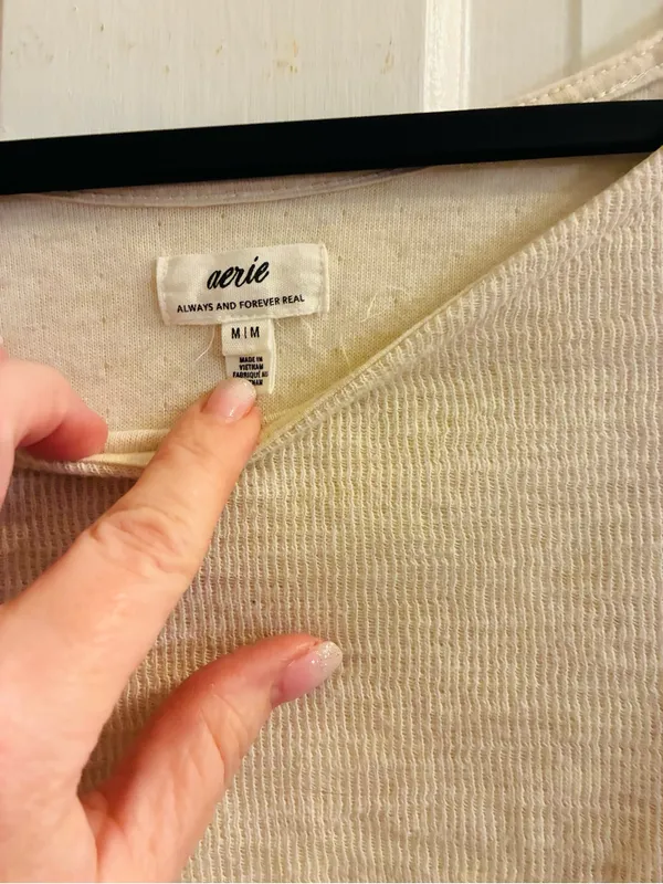 Women’s Aerie Brand Cream Peplum Pullover Top Size Medium Oversized - Image 4