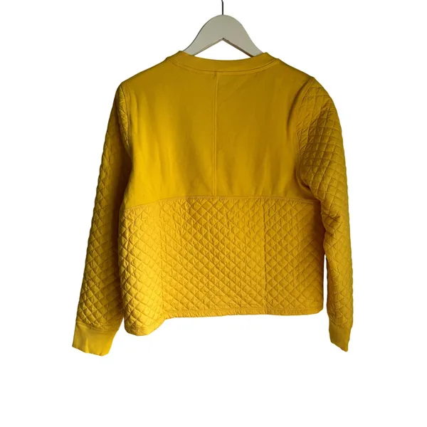 T by Talbots Yellow Quilted Sweatshirt Small Golf Pullover Stretch Athleisure - Image 5