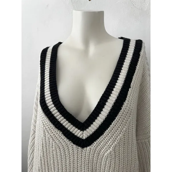 Abercrombie & Fitch Sweater Womens XL Varsity Preppy Tennis Academic Sleeve Spot - Image 5