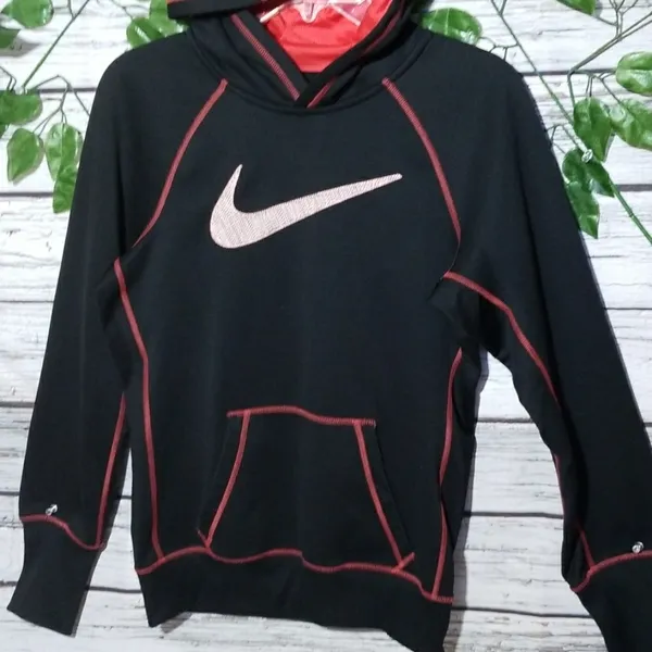 Nike swoosh hooded hoodie warm sweatshirt size Small - Image 4