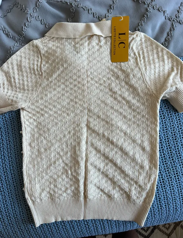 Pearl Knit Top Tan Size M - Image 2