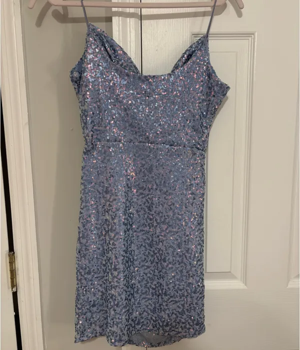Windsor Mini Dress Sequin Blue - Image 3