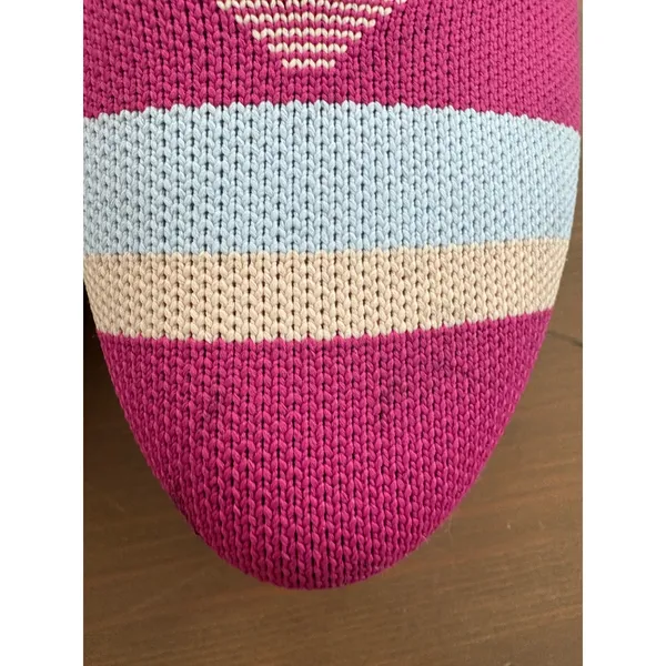 Kelly & Katie Striped Knit Pointed Toe Ballet Flats Washable Pink Blue 7M - Image 3